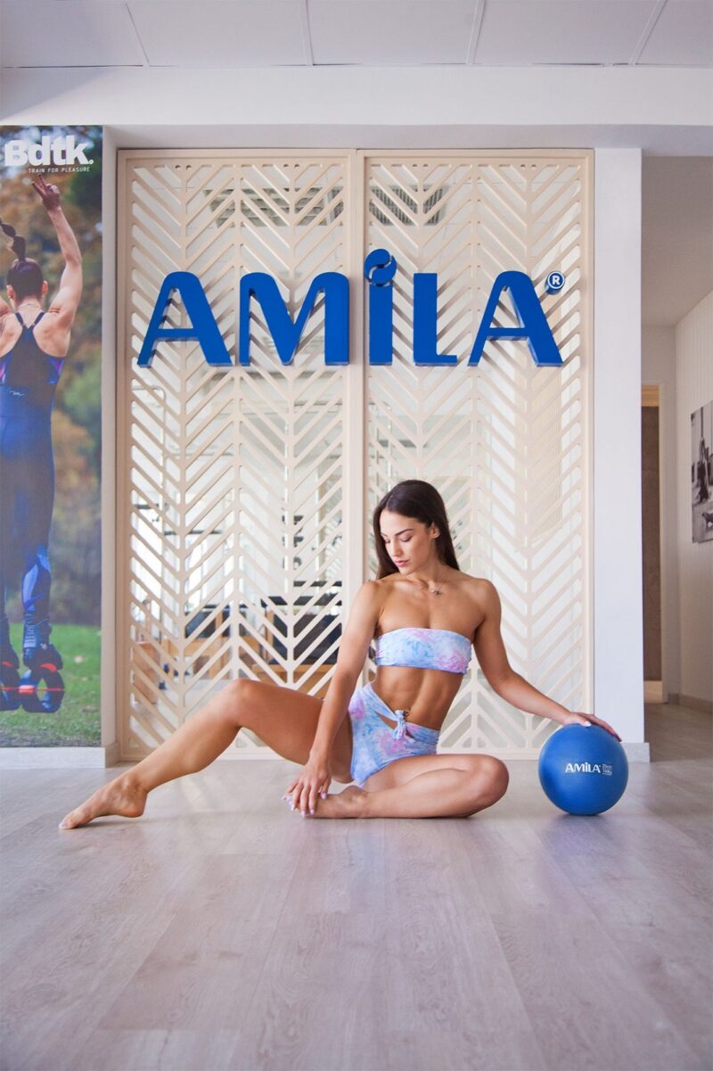 μπάλα γυμναστικής amila pilates ball 19 cm μπλε bulk